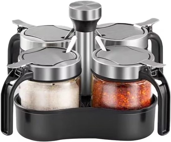 Drehbare Gewürzgläser – 360° Drehbar – 4 Stück – 300 Ml