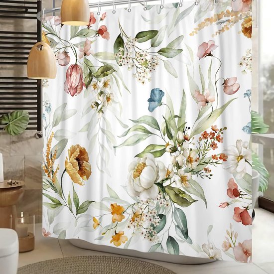 Duschvorhang Mit Duschvorhangringen 200 X 180 Cm Waschbar Wasserdicht Bunt Polyester Schimmelresistent Duschvorhang Fürs Badezimmer Badezimmervor
