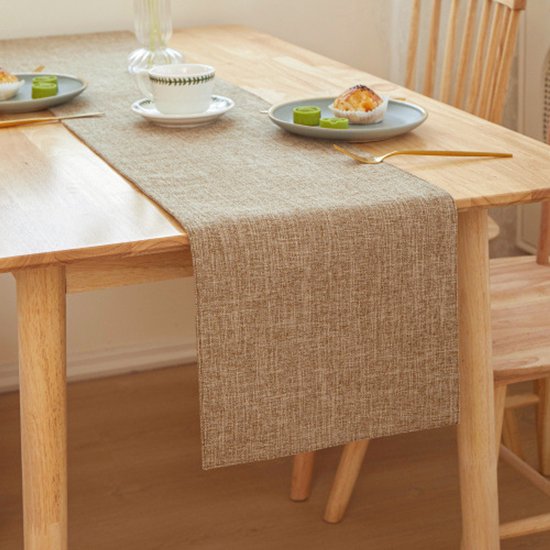 Tischläufer Aus Leinen Für Den Heimgebrauch, 30 X 180 Cm, Wunderschön Gearbeiteter Teetischläufer Khaki