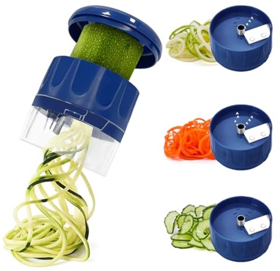 Gemüsespirale, Zucchini Spaghetti, Manuelles Gerät, Bpa Frei, Spülmaschinenfest, 3 In 1 Zucchini Nudelmaschine Für Zucchini Und Gurken