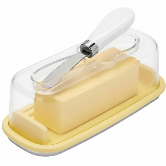 Butterdose Mit Deckel Und Messer Luftdichter Butterbehälter Für Arbeitsplatte Und Kühlschrank, Für Butterstangen Aus Ost Und Westküste, Spülmasch