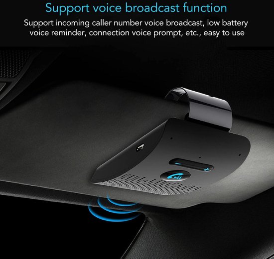 Freisprecheinrichtung Bluetooth 5.0 Autolautsprecher Automatische Verbindung Drahtloser Sonnenblendenempfänger Handy Adapter Mp3 Halterung Hinten