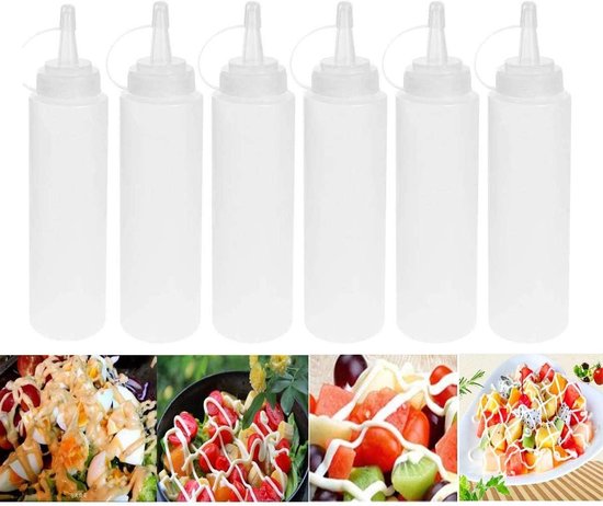 E Ambar Set Mit 6 Quetschflaschen Mit Verschluss Für Gewürze 230 Ml Gewürzgläser Küchenaufbewahrung