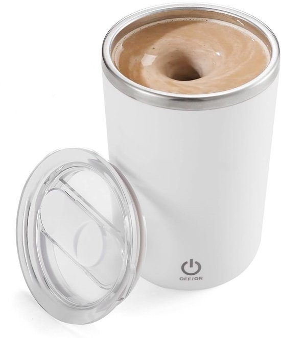Dailygoods Kaffeetasse Mit Rührstab Automatisches Umrühren Rührbecher 400 Ml Wasserdicht Ipx6 Edelstahl Innenseite Für Verschiedene Getränke