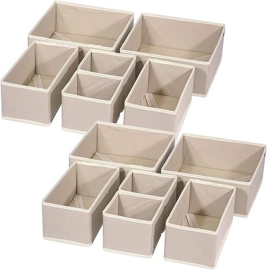 Faltbares Schubladenorganizer Set, 12 Teilig Kleiderschrank Organizer Mit Mehreren Fächern