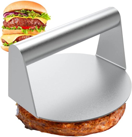 Burgerpresse Hamburger Smasher Burgerzubereitung Edelstahl 14,6 Cm Silberfarben