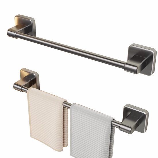 Bohrfreier Handtuchhalter Handtuchstange 42 Cm Lang Geräumig Einzelstange Metallgrau