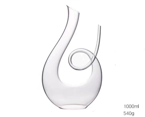 Schwanenförmige Weinkaraffe – Mundgeblasenes, Bleifreies Glas Für Rotwein – 1 L