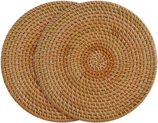 2 Teiliges Handgefertigtes Rattan Untersetzerset Geflochtene Teekannenmatte, Rutschfest, Untersetzer Für Die Teezeremonie, Platzset, Tischset, Te