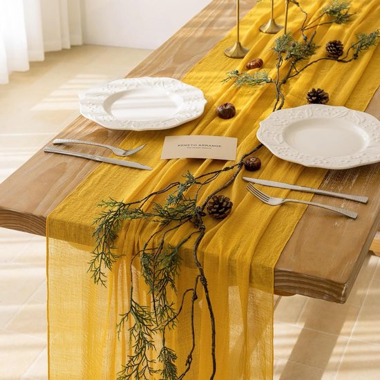 6 Teiliger Tischläufer Aus Goldfarbenem, Rustikalem Gaze Mesh 305 Cm (10 Fuß) Für Hochzeiten, Babypartys, Junggesellinnenabschiede, Geburtstage,