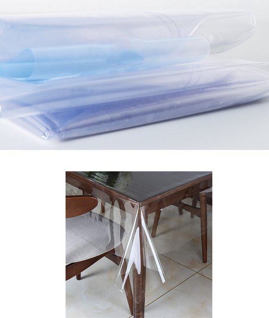 Wachstuch Tischdecken Tischschutz, Kristallklar Transparent Leicht Zu Reinigen Und Wasserdicht Tischschutz Hohe Qualität 137 X 198 Cm 1,3 Mm Dick