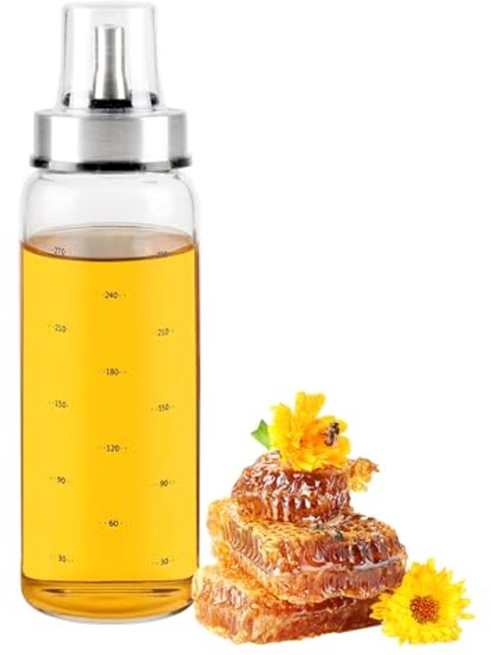 Honigspender Aus Glas Tropffreier Sirupkrug Mit Deckel, 300 Ml Honig Und Sirupspender Für Zuhause, Küche Und Café