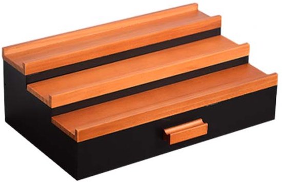 Treppenförmiges Parfümregal Aus Holz Mit Auszugsschublade Parfüm Organizer Für Herren Parfümständer Für Sideboards 3 Stöckiger Parfümhalter Für D
