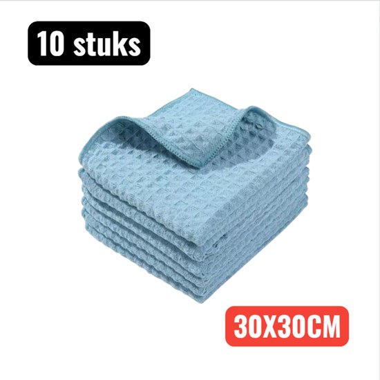 10 Stück Reinigungstücher 30 X 30 Cm Mikrofaser Waffeltuch Strapazierfähige Tücher Schnelltrocknende Tücher Haushaltsreinigung Super Saugfähig Un
