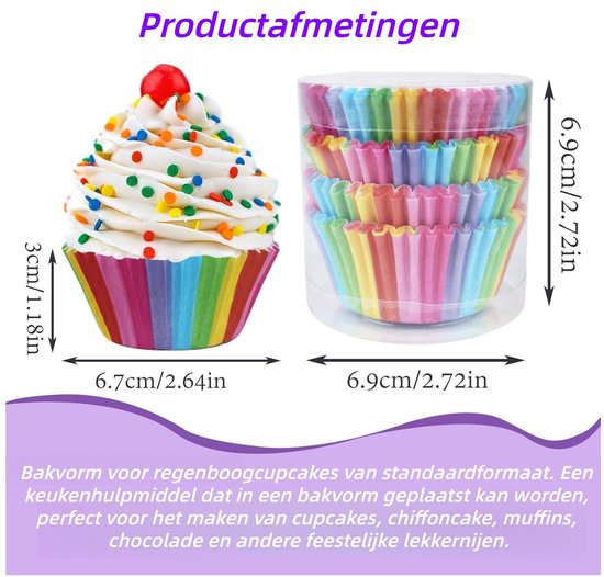 300-teiliges Backformen-set Regenbogen-cupcake-formen Papierförmchen Für Muffins Schokoladen Und Klebreisbällchen Festliche Verpackung