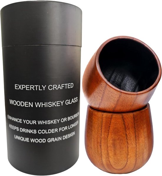 Bourbon Trinkgläser Aus Gebranntem Holz, Whiskybecher, Bourbon Geschenke Für Männer Old Fashioned Gläser Aus Holz