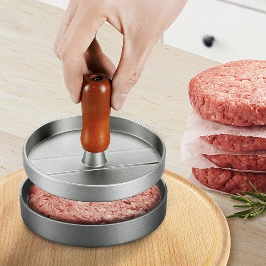Burgerpresse Aus Edelstahl Runde Antihaftform Für Hamburger (fleisch & Gemüse) Patty Presse Küchenhelfer Zum Kochen, Grillen & Braten