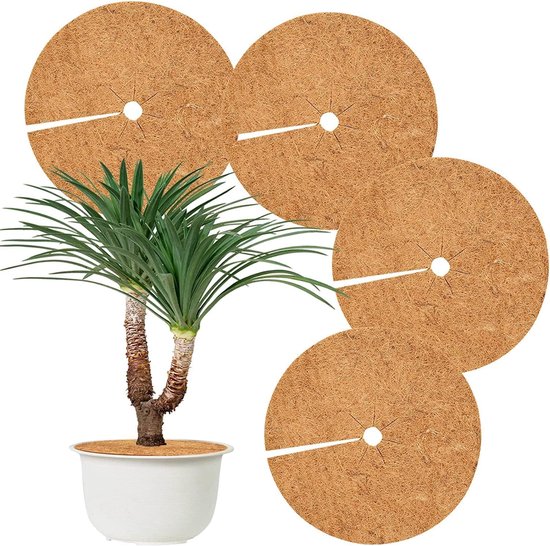 Set Mit 4 Kokosnussmulchscheiben Winterschutz Für Topfpflanzen Unkrautbekämpfung 45 Cm
