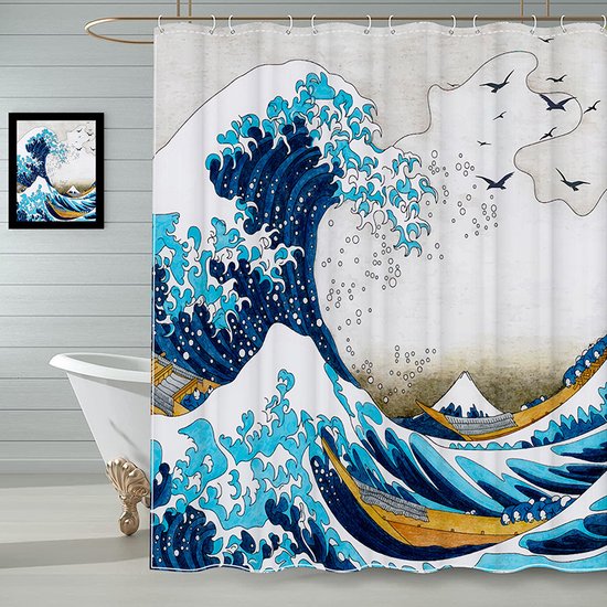 Duschvorhang Schimmelresistent Wasserdicht Badvorhang Badezimmervorhang Inkl. Ringen Bedrucktes Muster Polyester 180 X 180 Cm Bunt