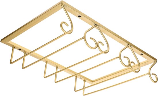 Weinglasregal, Weinglasaufbewahrungsregal, Küchenschrankregal, Wandregal, Tassenregal Für Den Haushalt, Schmiedeeisen, Gold
