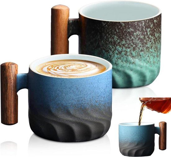Set Mit 2 Porzellan Kaffeetassen, Keramikbechern Für Espresso, Cappuccino Und Latte Macchiato, Für Tee Und Kaffee, 70 Ml Fassungsvermögen