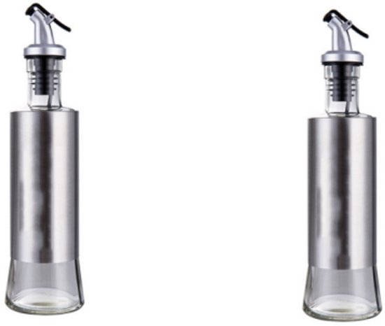 2 X Öltopf Luxuriöser Edelstahl Mit Ölausgießflasche Gewürzflasche Auslaufsichere Sojasaucenflasche Küchenutensil