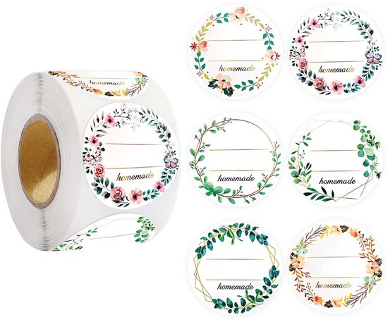 Selbstklebende Etiketten Marmeladenetiketten Runde Aufkleber Hochwertige, Beschreibbare Etiketten Erhältlich In 6 Designs Für Gläser, Geschenktüt