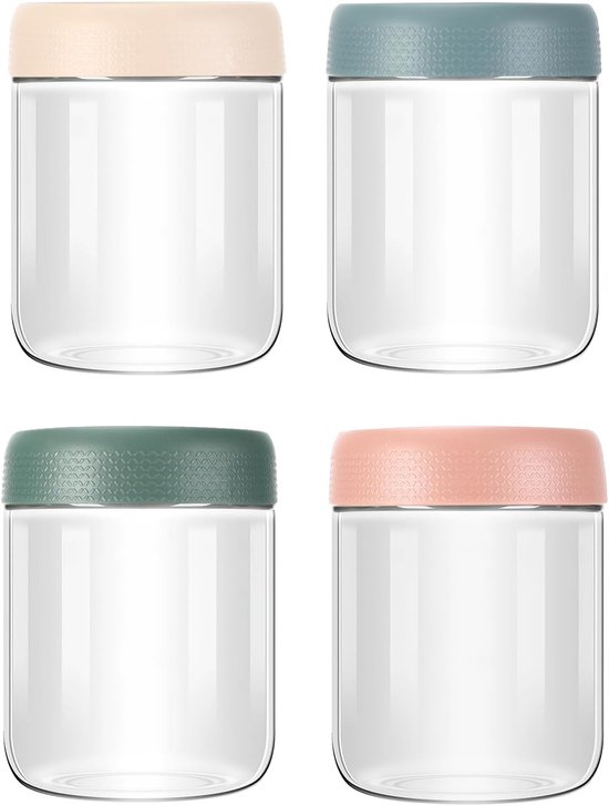 4 Portionen Overnight Oatmeal 100 Ml 500-ml-einmachgläser Mit Schraubverschluss Vorratsgläser Für Selbstgemachte Marmelade Chutney Joghurt Als