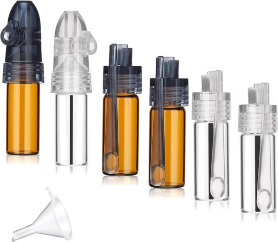 Pulverstreuer 3 Teilig, Transparent Braunes Gewürzpulver Werkzeug Tragbarer Mini Gewürzstreuer Mit Löffel Und Trichter 2 Ausführungen Für Reisen