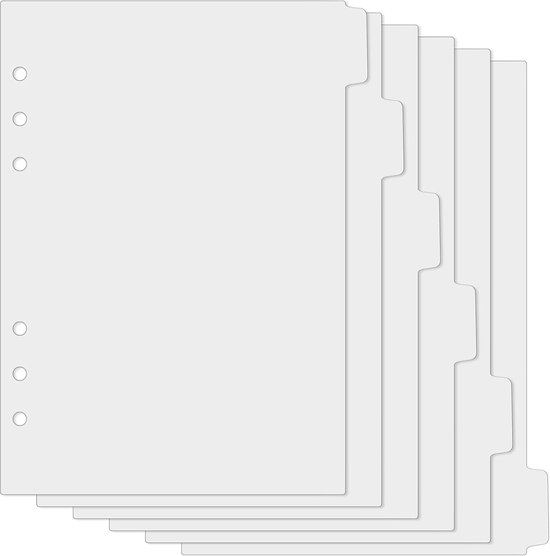 6 A7 Registerblätter, Kunststoffmappe, Trennblatt, Register, 6 Löcher, Seitenregister, Notizbuch, Registerregister Für Ordner, Ringbuch, Planer