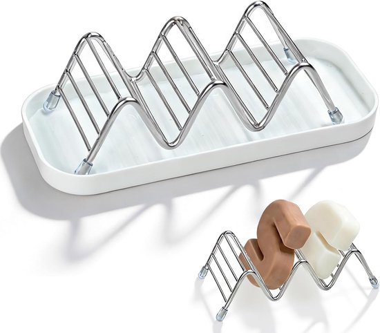 Seifenschale Aus Edelstahl Mit Selbstentleerendem Design Inklusive Abtropfschale Für Seife, Shampoo Und Conditioner Stücke