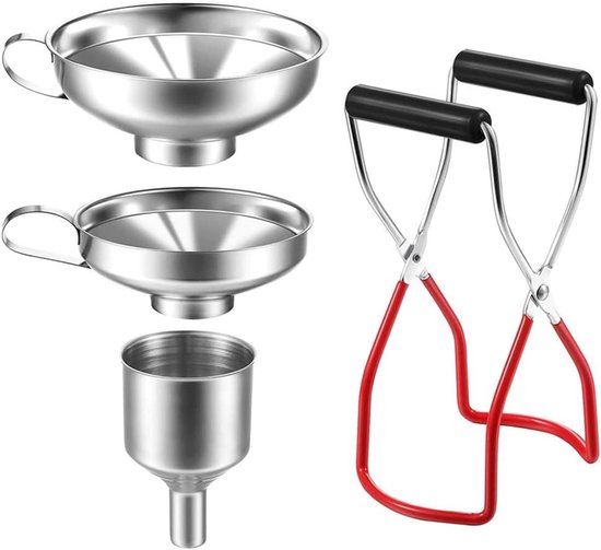 Einmachset Edelstahl Silber/rot