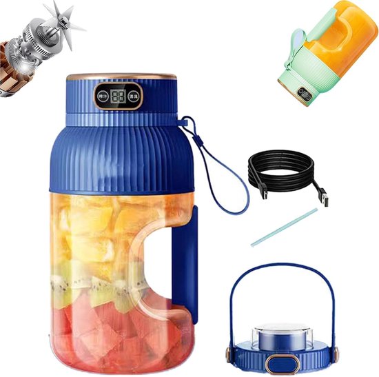Tragbarer Entsafter Mit Digitalanzeige, Usb-aufladbarer Mixer Für Smoothies Und Milchshakes, Mini-reisemixer