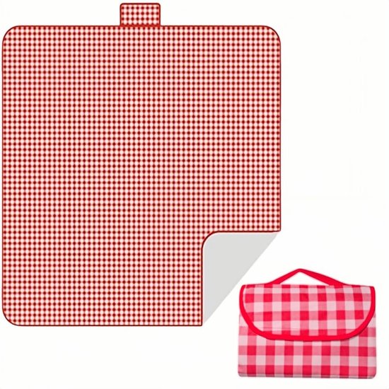 Picknickdecke, Wasserdicht, Stranddecke, 3 X 2 M, Tragbare Picknickdecke, Campingmatte Mit Griff, Leicht Und Faltbar, Zum Wandern, Reisen, Parks (rot)