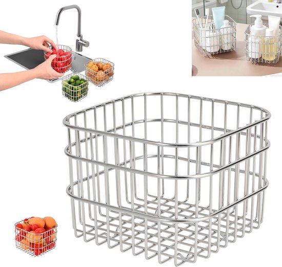 Obstkorb Aus Draht Und Stahl Obstkorb Aus Edelstahl Obstkorb Für Die Arbeitsplatte Obstkorb Für Obst, Gemüse Und Snacks 13 Cm Abgerundete Quadrat
