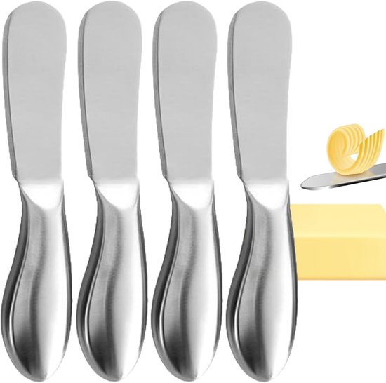 4 Butter Und Käsemesser Aus Edelstahl Kleine Dessert Und Marmeladenmesser Küchenhelfer Und Besteck Für Die Herstellung Von Butter, Käse Und Gebäc
