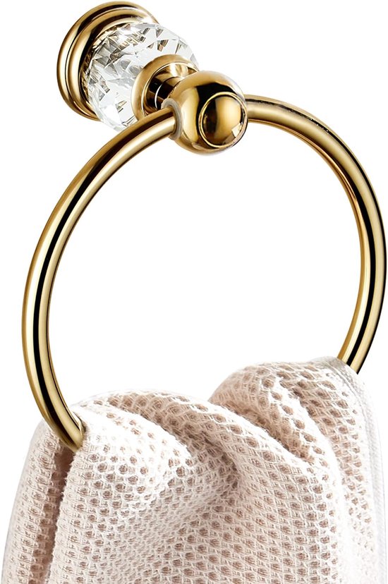 Kristall Handtuchringe, Goldener Handtuchhalter, Fürs Badezimmer, Runder Handtuchhalter, Zur Wandmontage