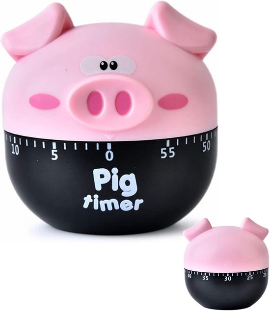 Küchentimer 1-60 Min. – 360° – Mechanischer Timer – Zeitanzeige – Schweineform – Countdown-uhr – Yoga-übungsalarm