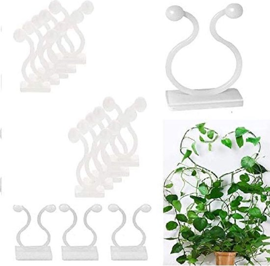 50 Kletterpflanzenclips, Selbstklebende Pflanzenhalter, Wandclips, Geeignet Für Weinreben Und Kletterpflanzen, Verstellbar, Verdeckt, Kabelclips, Kabelhalterungen