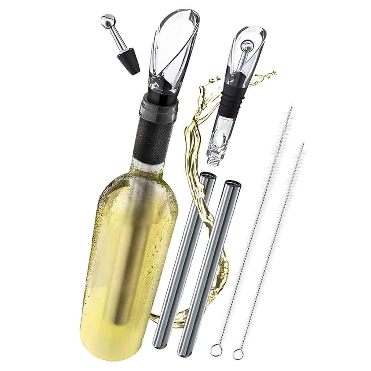 Weinkühlerstange Aus Edelstahl Mit Ausgießer: Das Ideale Geschenk Für Weinliebhaber Weinkühler-set Für Weiß- Und Rotwein