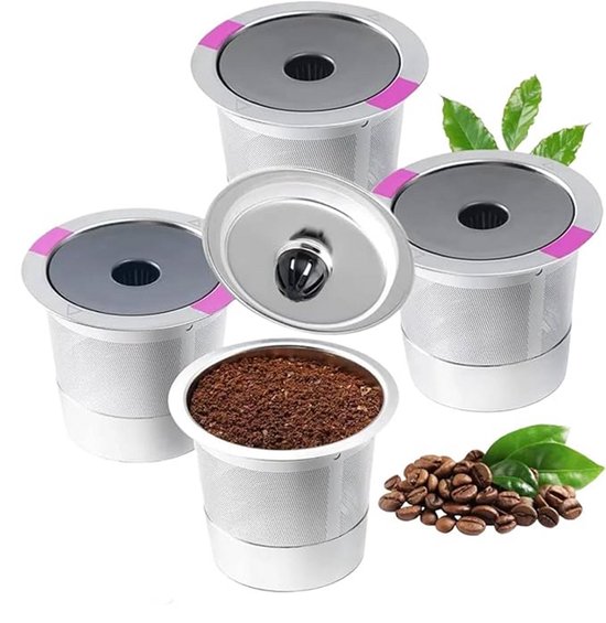4 Teiliges Set Für Keurig Kaffeemaschinen: Kaffeefilterhalter, Wiederbefüllbare Kaffeetassen, Permanentfilter, Bpa Frei, Für Filterkaffee