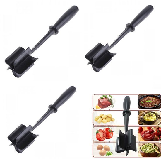 3 Teiliger Kartoffelstampfer Fleischstampfer Hamburger Fleischwolf Antihaft Fleischwolf Gemüsestampfer Rutschfester Griff Manuell Küchenhelfer Fü