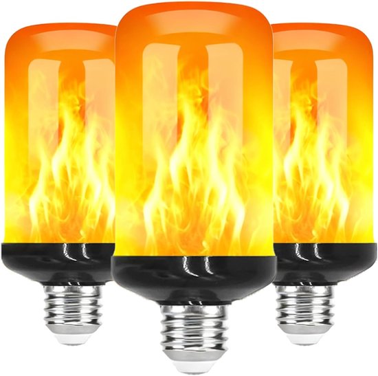 Led Flammenlampe, Schwarzer Hintergrund Mit Dynamischer Flamme, Springendes Licht, Weihnachtliche Flammenlampe, E27, Vier Einstellungen Mit Schwe