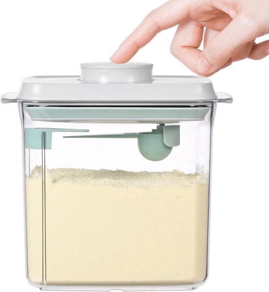 1700 Ml Milchpulverbehälter Mit Löffel, Luftdichter Lebensmittelbehälter, Tragbar, Auslaufsicher Und Einfach Zu Bedienen.
