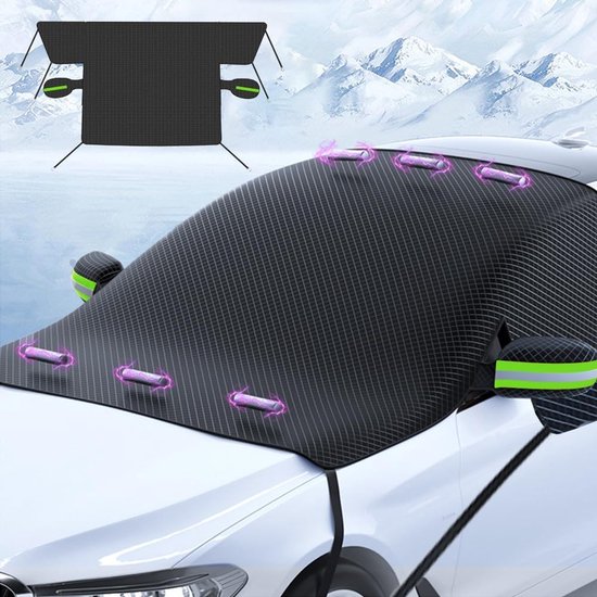 Universelle Windschutzscheibenabdeckung – Magnetisch – Eis- Und Schneeschutz – Mit Seitenscheiben- Und Spiegelschutz