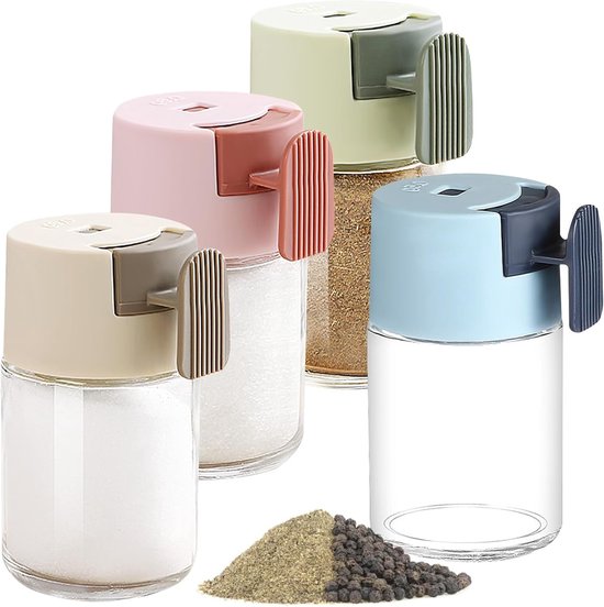 Salzstreuer 4 Stück 100 Ml 0,5 G Genaue Dosierung Mini Salzstreuer Lebensmittelstreuer Salz Und Pfeffermühle Kann Als Salz Und Zuckerstreuer Verw