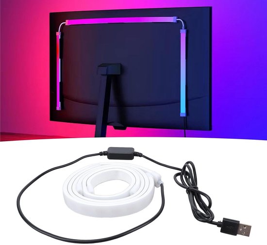 Rgb Led Lichtleiste Für Desktop Pcs Mit Bildschirmsynchronisation, 16 Millionen Farben, Gaming Beleuchtung Für 27 Zoll Monitore Und Umgebungslich