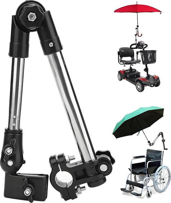 Schirmhalter Faltbarer Schirmhalter 180° / 360° Verstellbarer Teleskop Schirmhalter Schirm /gleitschirmhalter Für Fahrräder/kinderwagen/rollstühl