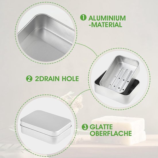 2 Stück 9 9 X 7 X 3 Cm Große Seifenboxen Aus Aluminium Mit Deckel 150 Ml Seifenhalter Ideal Für Reisen Fitnessstudio Zuhause Badezimmer Camping 9,9