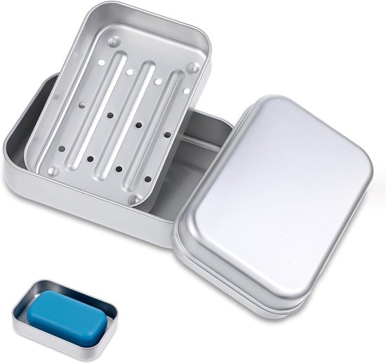 Seifenhalter Seifenschale Aus Aluminium Mit Abtropffläche Tragbare Seifenschale 150 Ml Kleine Seifenschale Für Zuhause, Badezimmer, Reisen Und Ca